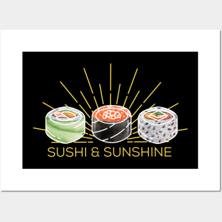 Vintage Minimalist sushi And Sunshine Posters and Art